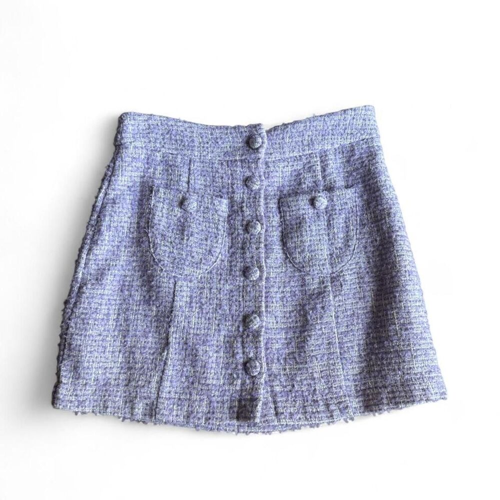 Storia Women's Tweed Purple Mini Skirt